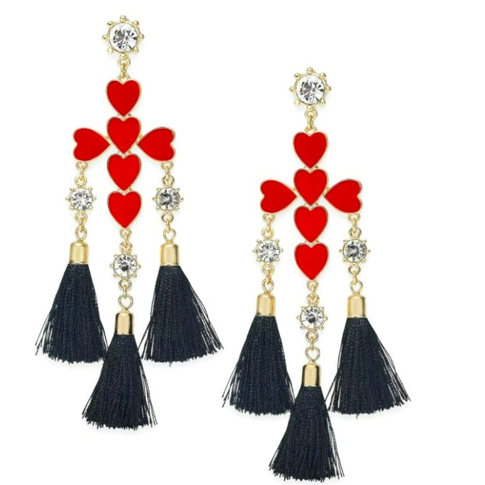 Thalia Sodi cross chandelier earrings